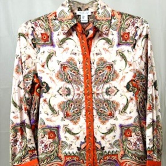 Rachel Zoe button front satin shirt - Picture 1 of 3
